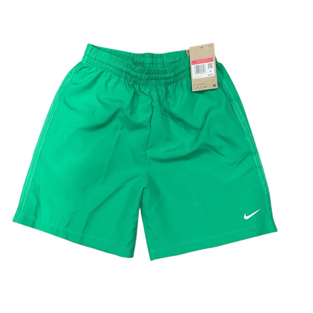 Nike Kids Green Athletic Shorts Elastic Waist Swoosh Logo DM4400-362 Size M